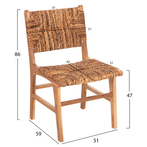 B2M-66017-karekla-apo-xylo-teak-me-psathini-plati--1