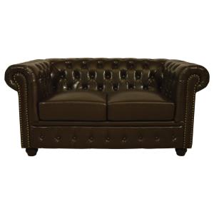 ΚΑΝΑΠΕΣ 2ΘΕΣΙΟΣ T.CHESTERFIELD  ΤΕΧΝΟΔΕΡΜΑ ΣΚΟΥΡΟ ΚΑΦΕ 155x90x73 ...