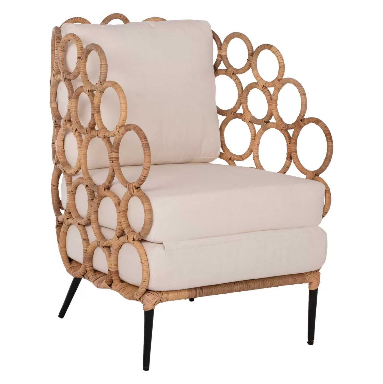 ΠΟΛΥΘΡΟΝΑ RINGER  ΑΠΟ RATTAN-ΜΕΤΑΛΛΟ ΦΥΣΙΚΟ ΧΡΩΜΑ 65x69x86Y εκ.