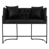 SOFA 2-SEATER PROFESSIONAL  BLACK T.NUBUCK & BLACK STEEL 64x120x97Hcm.