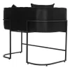 SOFA 2-SEATER PROFESSIONAL  BLACK T.NUBUCK & BLACK STEEL 64x120x97Hcm.