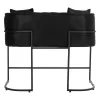 SOFA 2-SEATER PROFESSIONAL  BLACK T.NUBUCK & BLACK STEEL 64x120x97Hcm.