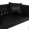 SOFA 2-SEATER PROFESSIONAL  BLACK T.NUBUCK & BLACK STEEL 64x120x97Hcm.