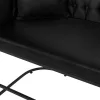 SOFA 2-SEATER PROFESSIONAL  BLACK T.NUBUCK & BLACK STEEL 64x120x97Hcm.