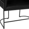 SOFA 2-SEATER PROFESSIONAL  BLACK T.NUBUCK & BLACK STEEL 64x120x97Hcm.