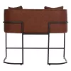 SOFA 2-SEATER PROFESSIONAL  BROWN PU & BLACK STEEL 64x120x97Hcm.