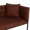 SOFA 2-SEATER PROFESSIONAL  BROWN PU & BLACK STEEL 64x120x97Hcm.