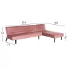 CORNER SOFA-BED ZELDA REVERSIBLE  VELVET DUSTY PINK 254X163X74Hcm.