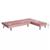 CORNER SOFA-BED ZELDA REVERSIBLE  VELVET DUSTY PINK 254X163X74Hcm.