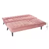 CORNER SOFA-BED ZELDA REVERSIBLE  VELVET DUSTY PINK 254X163X74Hcm.