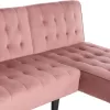 CORNER SOFA-BED ZELDA REVERSIBLE  VELVET DUSTY PINK 254X163X74Hcm.