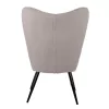 ARMCHAIR CRAWLEY WITH FOOTSTOOL  GREY BOUCLE FABRIC-BLACK METAL LEGS 70x74x105Hcm.