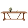 OUTDOOR CROSS LEG DINING TABLE  RECYCLED TEAK WOOD IN NATURAL COLOR 240x100x75Hcm.