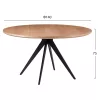 DINING TABLE GRIPPEN  ROUND WITH ASHTREE VENEER IN NATURAL&RUSTIC STYLE Φ140x75Hcm.