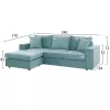 CORNER SOFA MONACO  INTERCHANGEABLE-PISTACHIO GREEN WATER REPELLENT FABRIC 240x170x86Hcm.