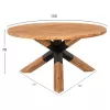 DINING TABLE ROUND KATTE  RECYCLED TEAK WOOD-LEGS WITH METAL Φ150x78Hcm.