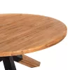 DINING TABLE ROUND KATTE  RECYCLED TEAK WOOD-LEGS WITH METAL Φ150x78Hcm.