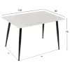 DINING TABLE TOM  SINTERED STONE WHITE MARBLE LOOK-BLACK METAL LEGS 120x80x76Hcm.