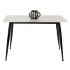 DINING TABLE TOM  SINTERED STONE WHITE MARBLE LOOK-BLACK METAL LEGS 120x80x76Hcm.