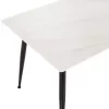 DINING TABLE TOM  SINTERED STONE WHITE MARBLE LOOK-BLACK METAL LEGS 120x80x76Hcm.