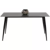 DINING TABLE TOM  SINTERED STONE TABLETOP IN GREY MARBLE LOOK-BLACK METAL LEGS 160x90x76Hcm.