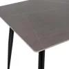 DINING TABLE TOM  SINTERED STONE TABLETOP IN GREY MARBLE LOOK-BLACK METAL LEGS 160x90x76Hcm.