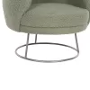 ARMCHAIR ARIEN  BOUCLE FABRIC IN PISTACHIO GREEN-SILVER METAL BASE 78x75x84Hcm.