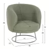 ARMCHAIR ARIEN  BOUCLE FABRIC IN PISTACHIO GREEN-SILVER METAL BASE 78x75x84Hcm.