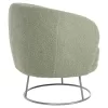 ARMCHAIR ARIEN  BOUCLE FABRIC IN PISTACHIO GREEN-SILVER METAL BASE 78x75x84Hcm.