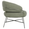 ARMCHAIR TRUDI  PISTACHIO GREEN BOUCLE FABRIC AND SILVER METAL FRAME 84x79x76Hcm.