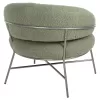 ARMCHAIR TRUDI  PISTACHIO GREEN BOUCLE FABRIC AND SILVER METAL FRAME 84x79x76Hcm.