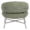 ARMCHAIR TRUDI  PISTACHIO GREEN BOUCLE FABRIC AND SILVER METAL FRAME 84x79x76Hcm.