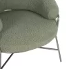 ARMCHAIR TRUDI  PISTACHIO GREEN BOUCLE FABRIC AND SILVER METAL FRAME 84x79x76Hcm.