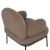 ARMCHAIR AGNES  LIGHT BROWN BOUCLE FABRIC-BLACK METAL LEGS 74x71x83Hcm.