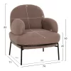 ARMCHAIR AGNES  LIGHT BROWN BOUCLE FABRIC-BLACK METAL LEGS 74x71x83Hcm.