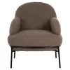 ARMCHAIR AGNES  LIGHT BROWN BOUCLE FABRIC-BLACK METAL LEGS 74x71x83Hcm.