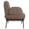 ARMCHAIR AGNES  LIGHT BROWN BOUCLE FABRIC-BLACK METAL LEGS 74x71x83Hcm.