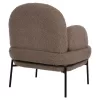 ARMCHAIR AGNES  LIGHT BROWN BOUCLE FABRIC-BLACK METAL LEGS 74x71x83Hcm.