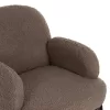 ARMCHAIR AGNES  LIGHT BROWN BOUCLE FABRIC-BLACK METAL LEGS 74x71x83Hcm.