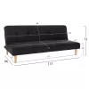 SOFABED BELMONT  BLACK VELVET-WOODEN LEGS 177x86x72Hcm.