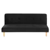 SOFABED BELMONT  BLACK VELVET-WOODEN LEGS 177x86x72Hcm.