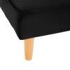 SOFABED BELMONT  BLACK VELVET-WOODEN LEGS 177x86x72Hcm.