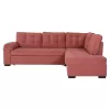 SOFABED RIGHT CORNER JADE  DUSTY PINK VELVET 250x80-180x73-88Hcm.