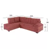 SOFABED LEFT CORNER JADE  DUSTY PINK VELVET 250x80-180x73-88Hcm.