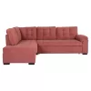 SOFABED LEFT CORNER JADE  DUSTY PINK VELVET 250x80-180x73-88Hcm.