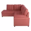 SOFABED LEFT CORNER JADE  DUSTY PINK VELVET 250x80-180x73-88Hcm.