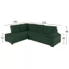 SOFABED LEFT CORNER JADE  CYPRESS GREEN VELVET 250x80-180x73-88Hcm.