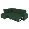 SOFABED LEFT CORNER JADE  CYPRESS GREEN VELVET 250x80-180x73-88Hcm.