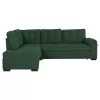 SOFABED LEFT CORNER JADE  CYPRESS GREEN VELVET 250x80-180x73-88Hcm.