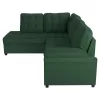 SOFABED LEFT CORNER JADE  CYPRESS GREEN VELVET 250x80-180x73-88Hcm.